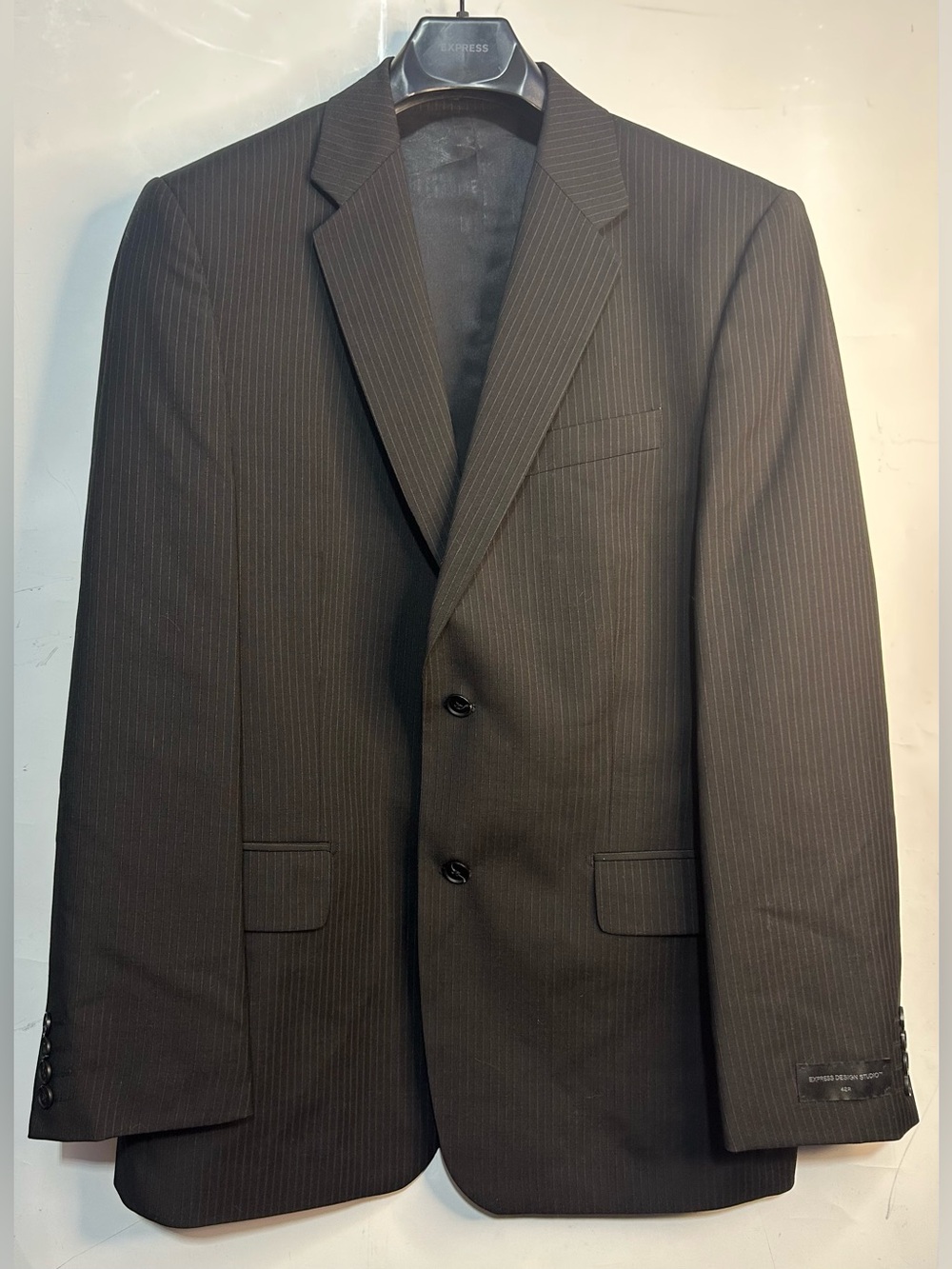 Express Design Studio Pinstriped 100% Wool Sports Coat 42R